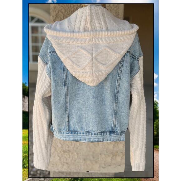 Blank NYC Denim and Knit Mixed Media Denim Jacket Size M - Picture 5 of 13